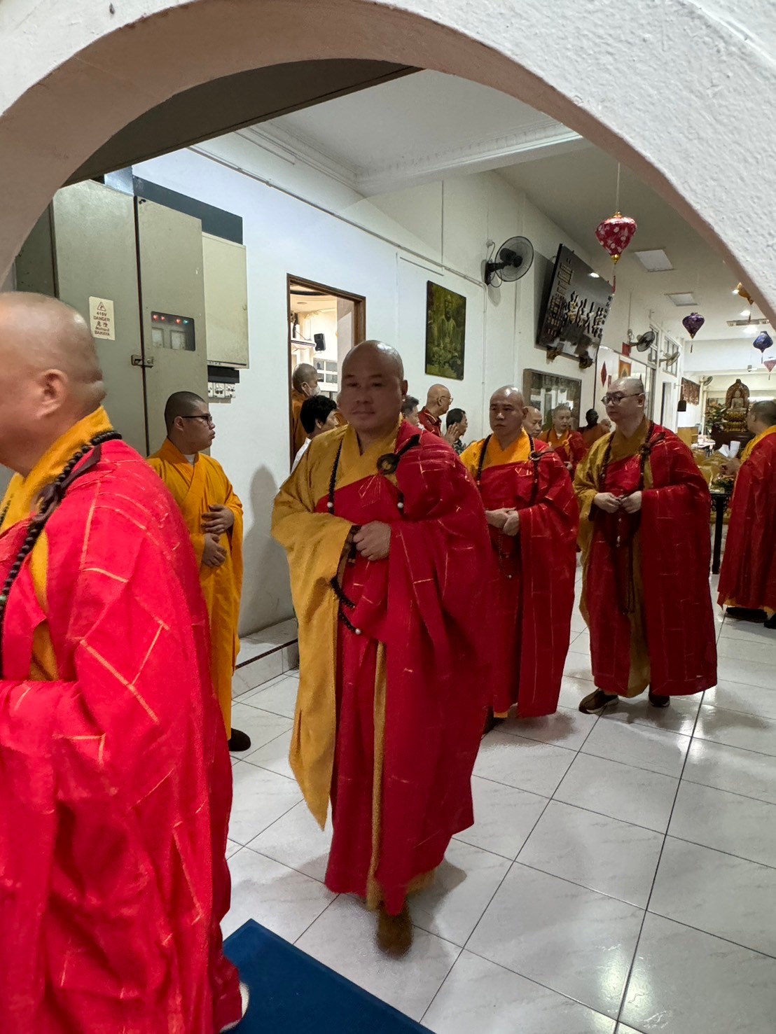 感謝慧雄長老的邀請:明靄和尚前往新加坡毘廬寺參加水陸法會暨金剛經與三昧水懺弘法開示